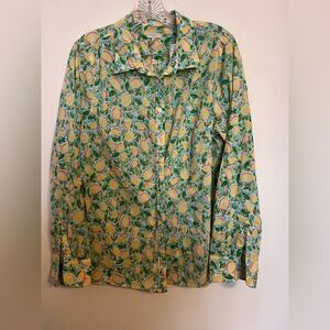 Talbots Multicolor Lemon Print Shirt